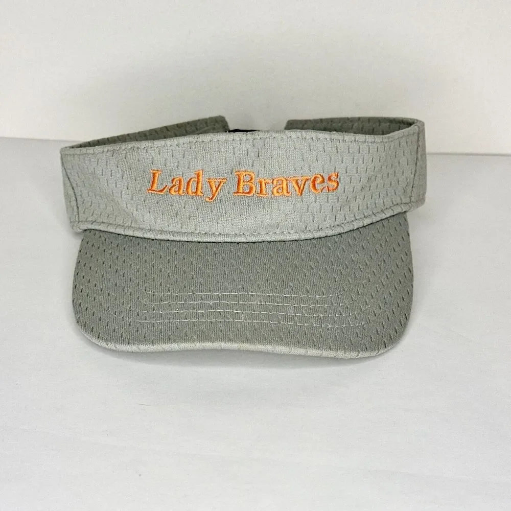 Lady Braves Visor Gray & Orange Women’s Mesh Sun Visor Big‎ X